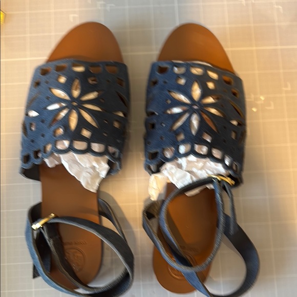 Tory Burch Shoes - Tory Burch Navy Cutout Sandals